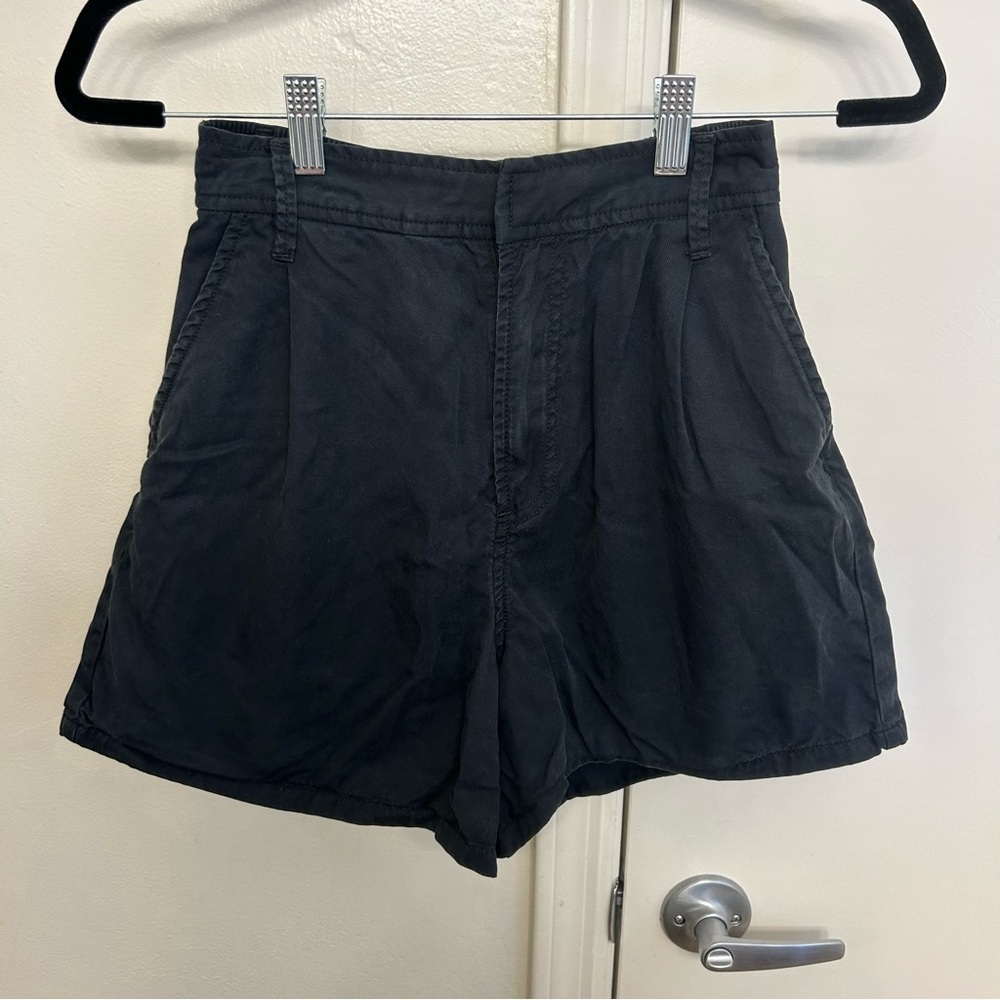 Good American High Rise Black Bermuda Shorts Women’s Size 1 - High Rise Denim